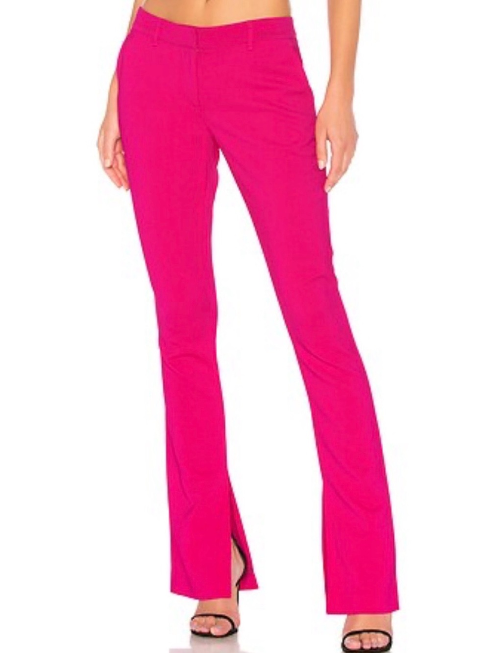 NWT A.L.C. Javier Low-Rise Split Hem Flared Pants Fluro Pink Size 4